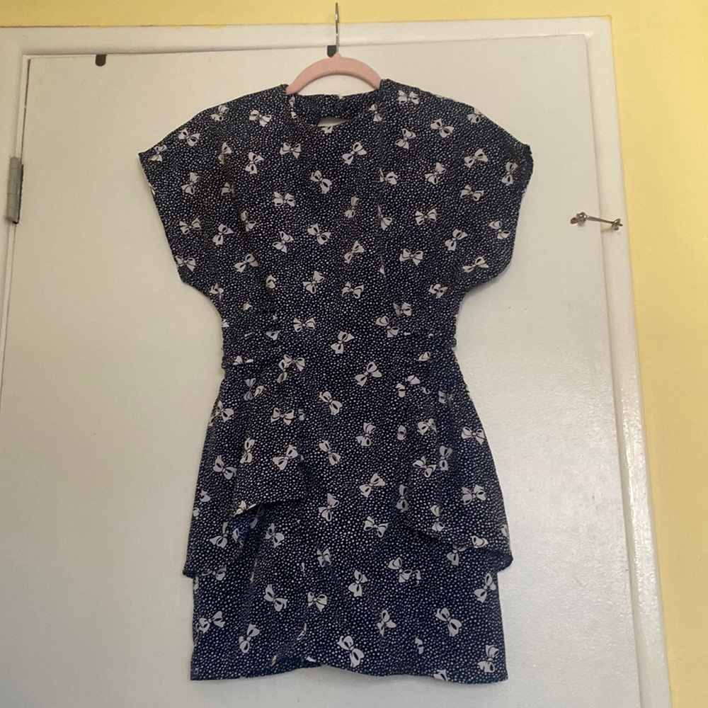 Vintage Bow and Polk a Dot Print Dress